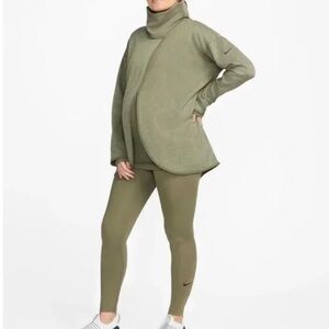 NWOT Nike W’s Maternity Reversible Pullover Shirt Heather Olive Style CQ9286-222